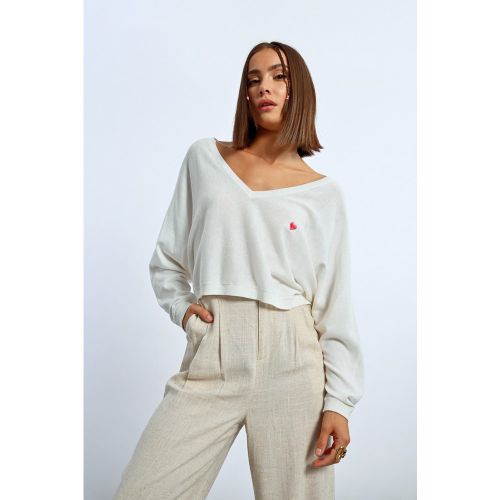 Pull crop motif cœur - LILI SIDONIO - Modalova