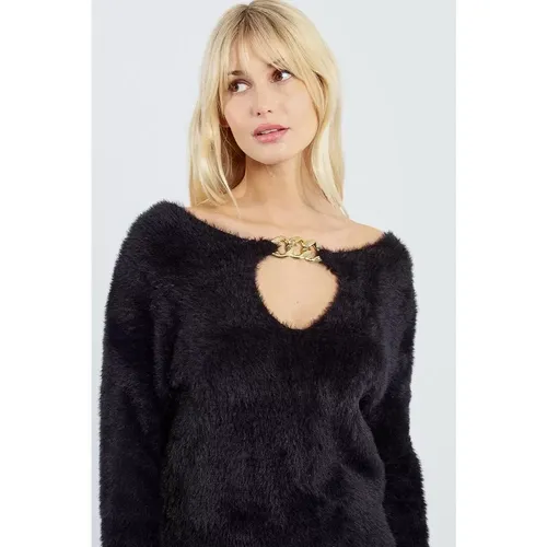 Pull duveteux, détail chaîne - LILI SIDONIO - Modalova