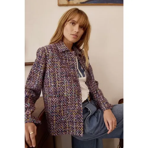 Veste courte en tweed, parsemée de strass - MOLLY BRACKEN - Modalova