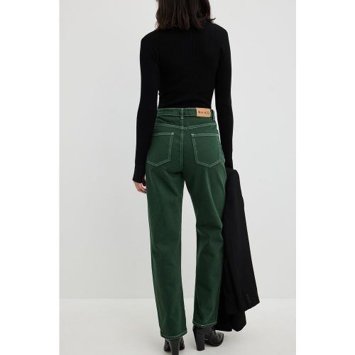 Jean droit à coutures contrastantes - Green - NA-KD Trend - Modalova