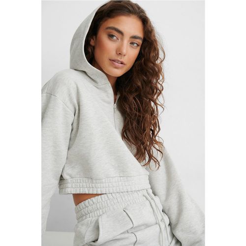 Sweatshirt Zippé - Grey - Jasmin Azizam x NA-KD - Modalova