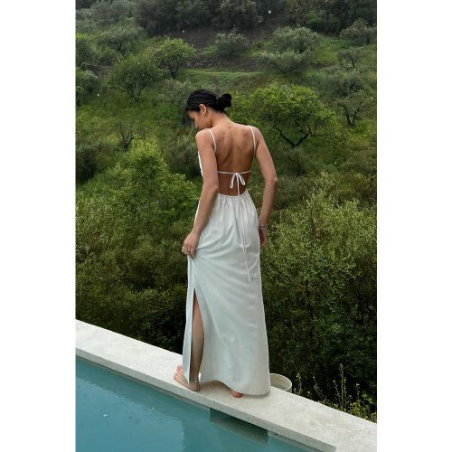 Robe longue à dos ouvert - Beige - NA-KD - Modalova