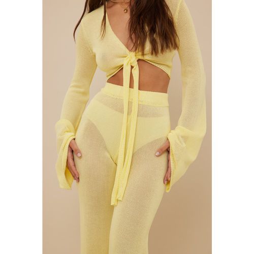 Haut en tricot à détail - Yellow - Zoe Pastelle x NA-KD - Modalova