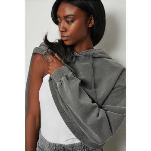 Sweatshirt à capuche effet décoloré - Grey - NA-KD Trend - Modalova