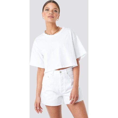 Denim High Waist Shorts - White - NA-KD Trend - Modalova