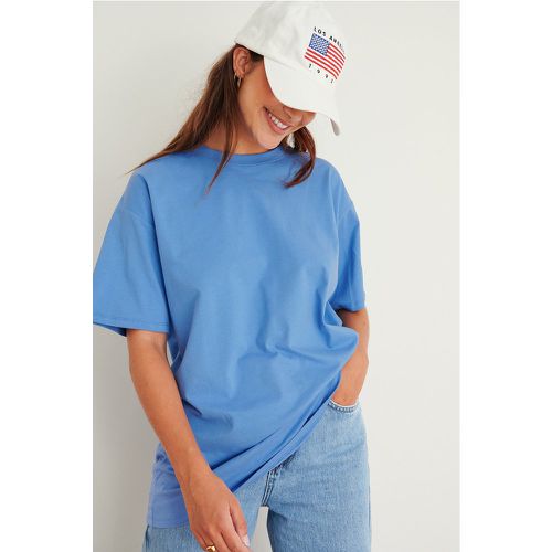 T-Shirt À Col Rond Oversize Bio - Blue - NA-KD Basic - Modalova