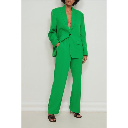 Pantalon de costume taille mi-haute en matière recyclée - Green - NA-KD Trend - Modalova