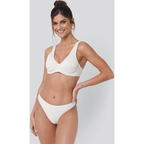 Culotte de bikini côtelée - White - NA-KD Swimwear - Modalova