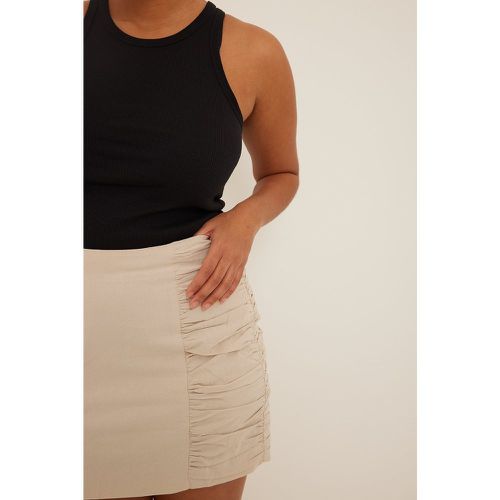 Structured Gathered Sides Mini Skirt - Beige - NA-KD Classic - Modalova
