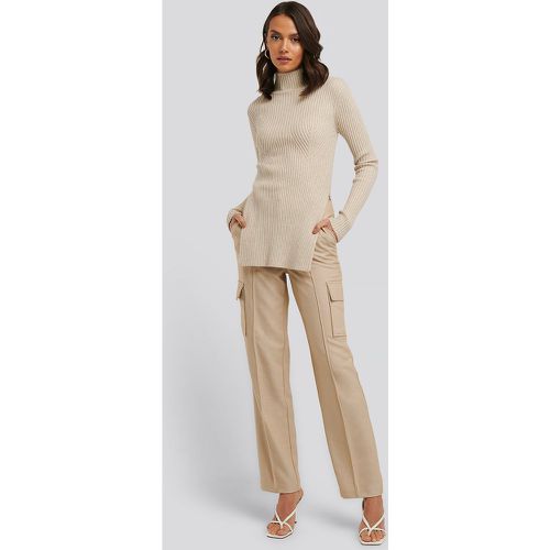 Straight Fit Pocket Suit Pants - Beige - NA-KD Trend - Modalova