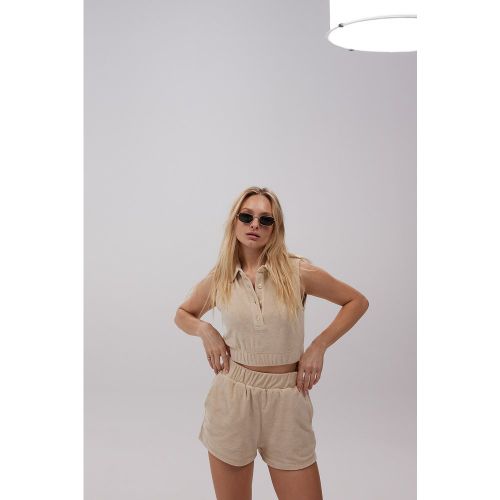 Haut en tissu éponge - Beige - Josefine HJ x NA-KD - Modalova