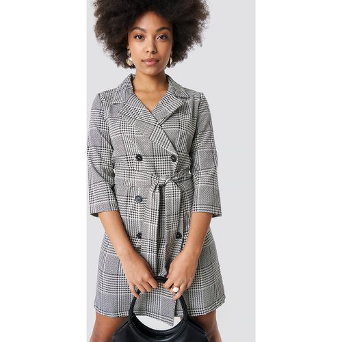 Checkered Jacket Dress - Grey - Trendyol - Modalova