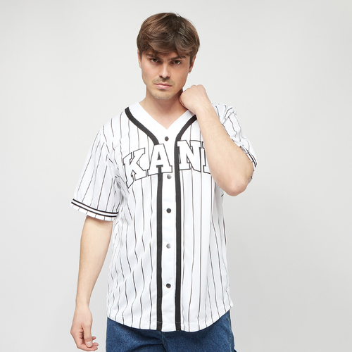 Serif Pinstripe Baseball Shirt, , Apparel, white/black, taille: S - Karl Kani - Modalova