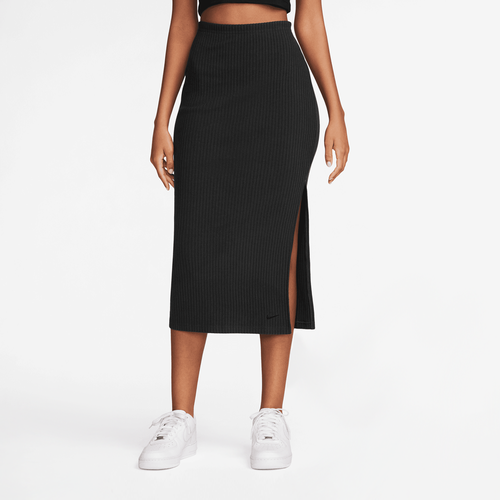 Sportswear Chill Knit Rib Mid Cut Skirt, , Apparel, black/black, taille: XS - Nike - Modalova