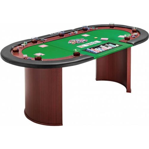 Table de poker pour 10 joueurs avec espace croupier et bac à jetons - MUWO - Modalova