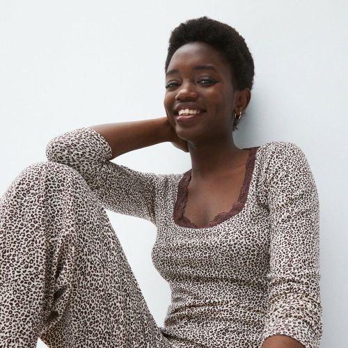 Top de pyjama manches longues avec détail dentelle - XS - Undiz - Modalova