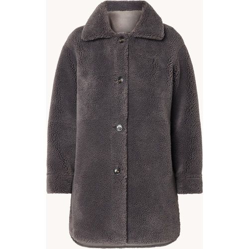 Manteau en teddy en laine mélangée avec poches latérales - Repeat - Modalova