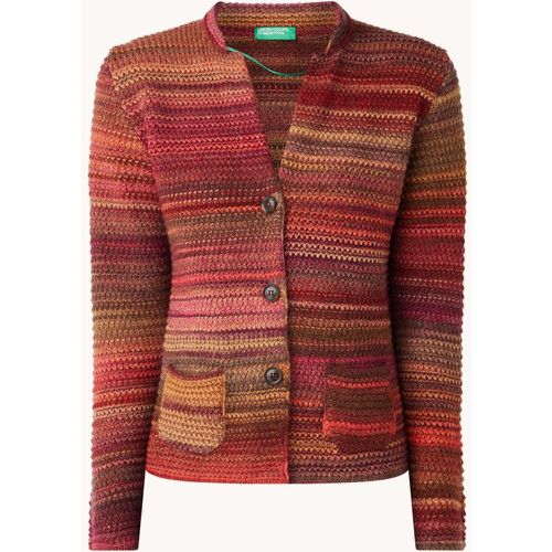 Cardigan en grosse maille en laine mélangée à motif mêlé - Benetton - Modalova
