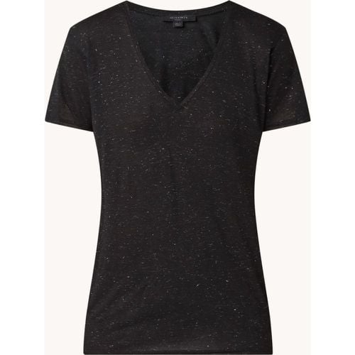 T-shirt Emelyn Shimmer avec col V et lurex - AllSaints - Modalova