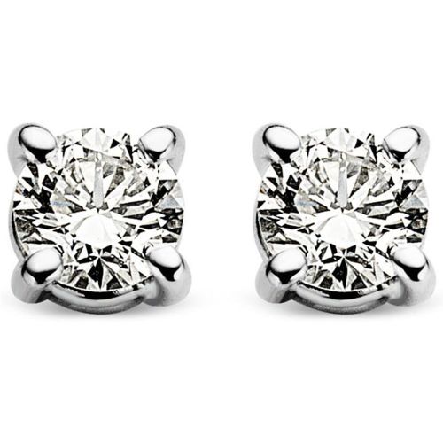 Clous d'oreilles en solitaire brillant croissant, diamant 0,12 ct Brillant croissant - Diamond Point - Modalova