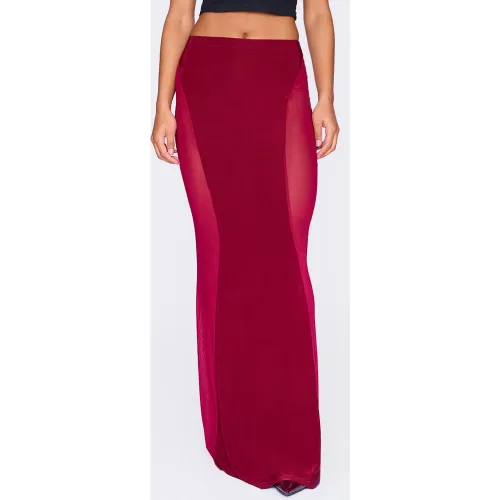 Jupe longue moulante à empiècements en mesh - PrettyLittleThing - Modalova