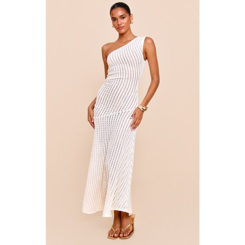 Robe longue texturée froncée à épaule unique | Taille 40 - PrettyLittleThing - Modalova