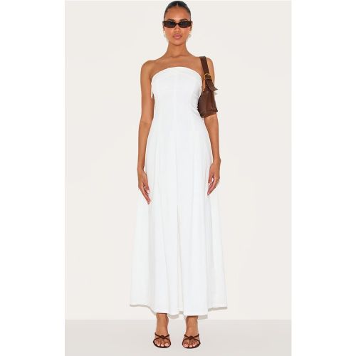 Robe bustier mi-longue blanche plissée - PrettyLittleThing - Modalova
