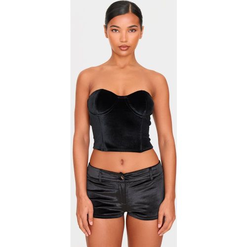 Top Corset en velours à coutures surjetées - PrettyLittleThing - Modalova