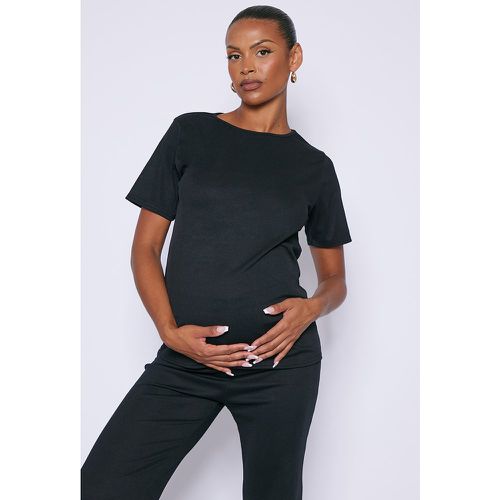 Maternité T-shirt de grossesse oversize côtelé gaufré à manches courtes - PrettyLittleThing - Modalova