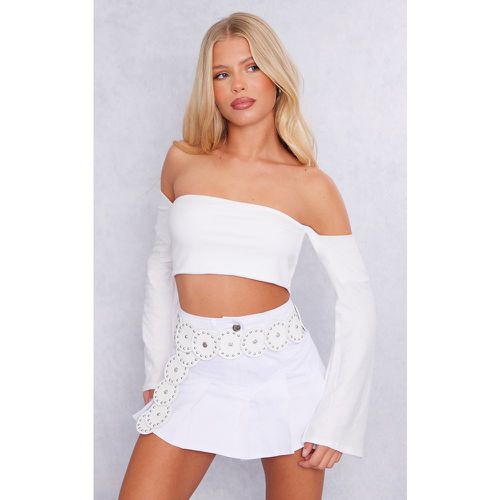 Crop top en jersey doux à épaules dénudées - PrettyLittleThing - Modalova