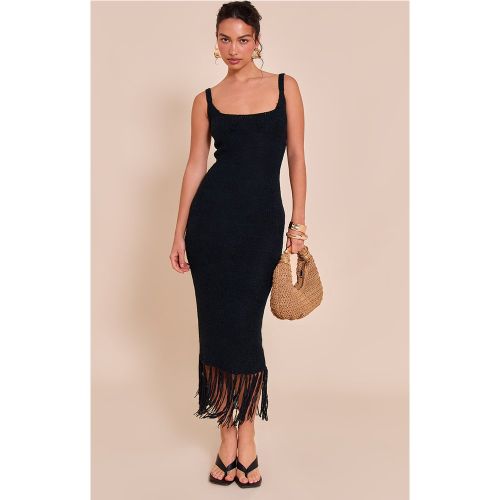 Robe longue en maille trciot à franges - PrettyLittleThing - Modalova