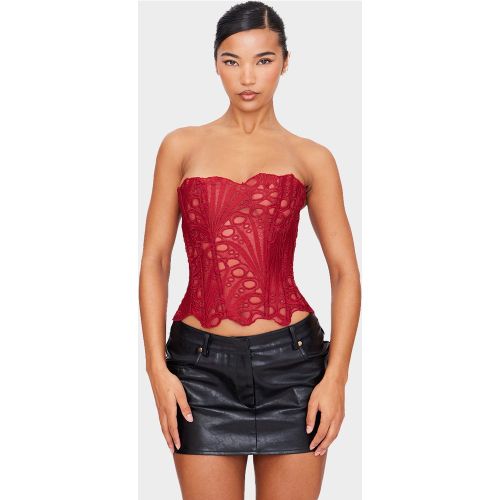 Corset en dentelle texturée transparente fleurie | Taille 38 - PrettyLittleThing - Modalova