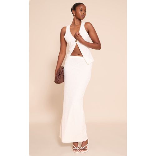 Jupe longue texturée doublée blanche - PrettyLittleThing - Modalova