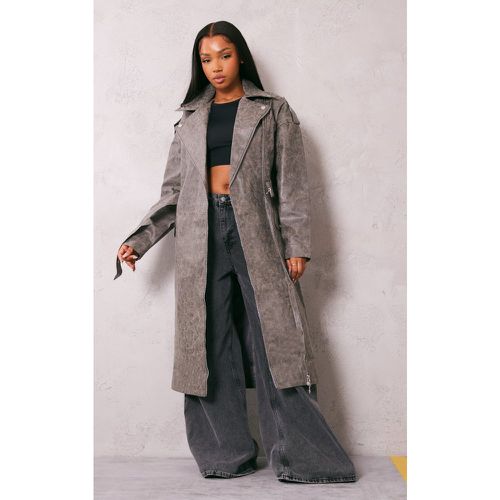 Trench oversize à effet usé style perfecto - PrettyLittleThing - Modalova