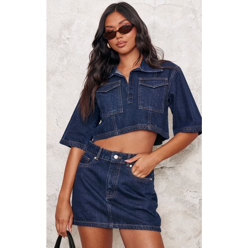 Chemise courte en jean à coutures contrastées - PrettyLittleThing - Modalova