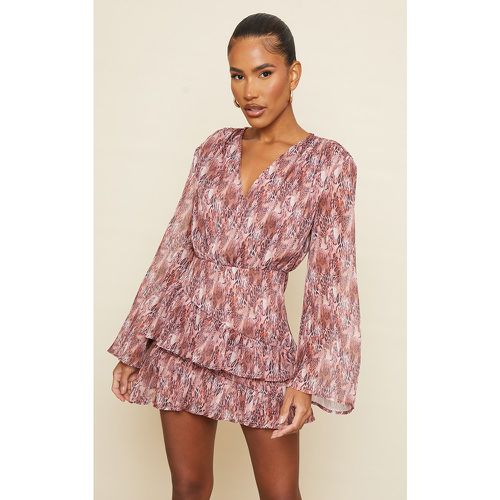 Robe droite imprimé léopard à détail superposé - PrettyLittleThing - Modalova