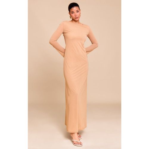Robe longue en mousseline de soie à col bateau et manches longues - PrettyLittleThing - Modalova