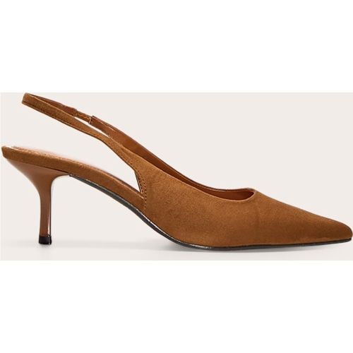 Escarpins pointus en suédine à talon moyen et bride derrière - PrettyLittleThing - Modalova
