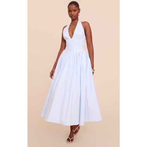 Robe longue froncée à dos nu et détail noué - PrettyLittleThing - Modalova