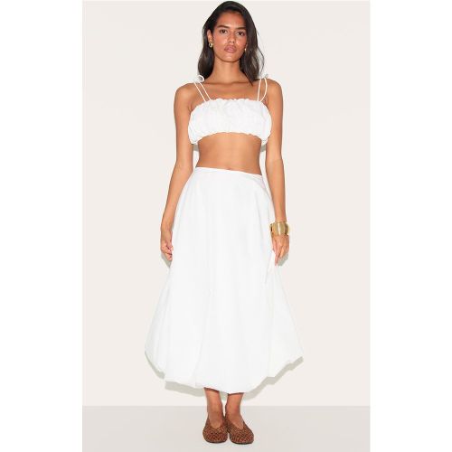 Jupe Boule Mi-Longue Taille Basse en Popeline de Coton - PrettyLittleThing - Modalova