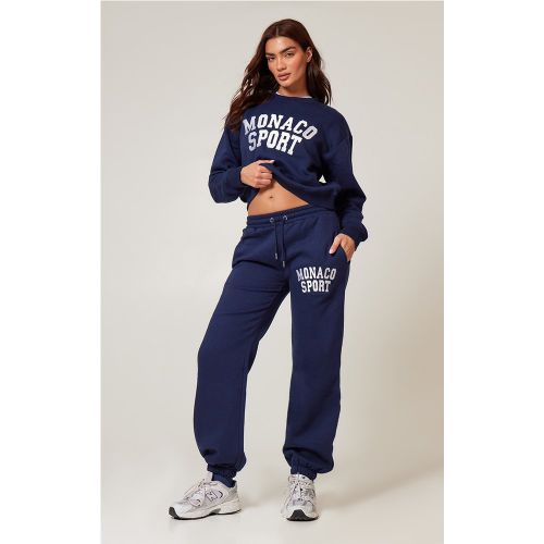 Jogging brodé "Monaco Sports" à ourlets retroussés - PrettyLittleThing - Modalova