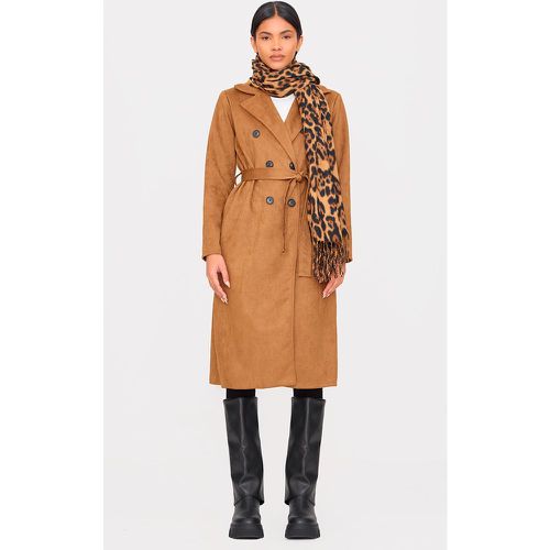 Trench en suédine camel, Camel - PrettyLittleThing - Modalova