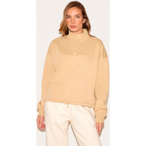 Sweat-shirt à quart de zip et ourlet ajustable | Taille Medium - PrettyLittleThing - Modalova