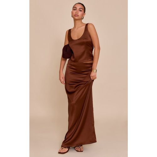 Jupe longue satinée taille mi-haute - PrettyLittleThing - Modalova