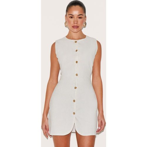 Robe moulante blanche boutonnée | Taille 38 - PrettyLittleThing - Modalova