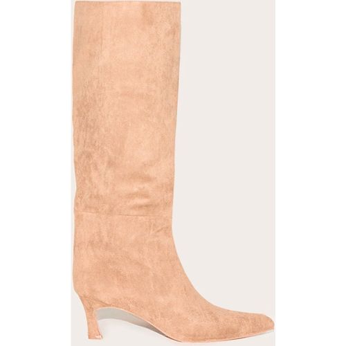 Bottes hautes en suédine marron clair à talon moyen et bout pointu - PrettyLittleThing - Modalova