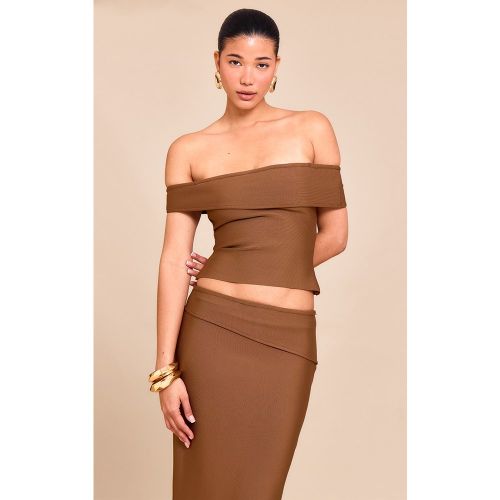 Top de tailleur bandage en maille tricot à détail replié asymétrique - PrettyLittleThing - Modalova