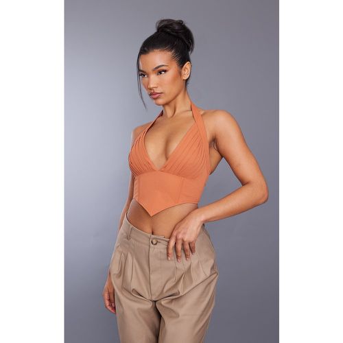 Crop top cargo à buste plissé et décolleté - PrettyLittleThing - Modalova