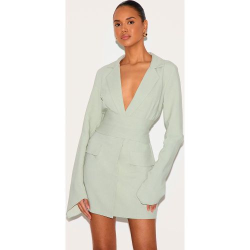 Robe blazer tissée à ceinture - PrettyLittleThing - Modalova