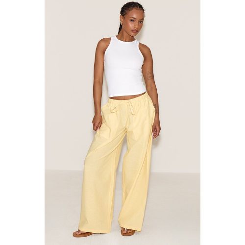 Petite Pantalon en effet lin à cordons ajustables - PrettyLittleThing - Modalova